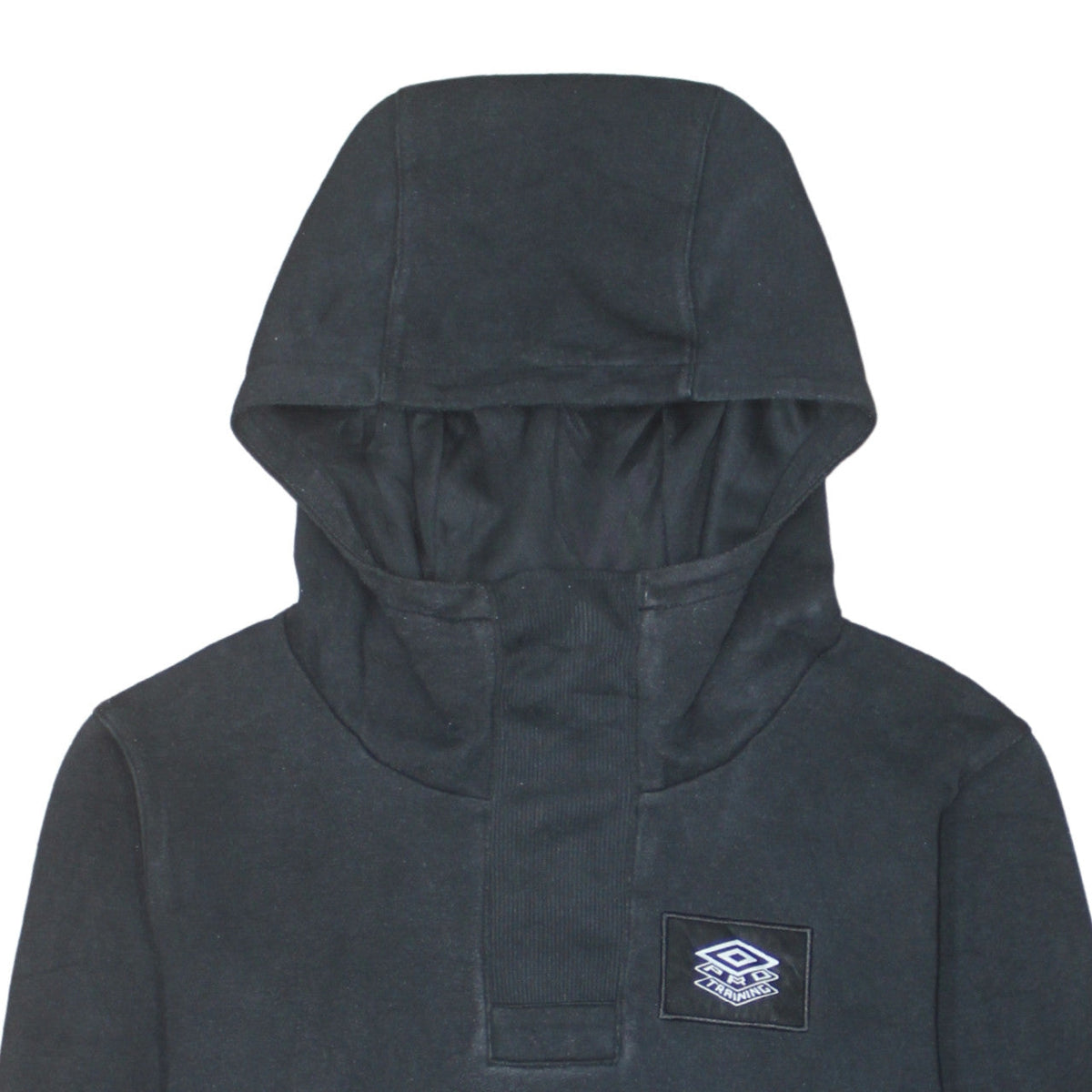 Umbro Mens Black Pullover Hoodie L Logo Fleece Sportswear