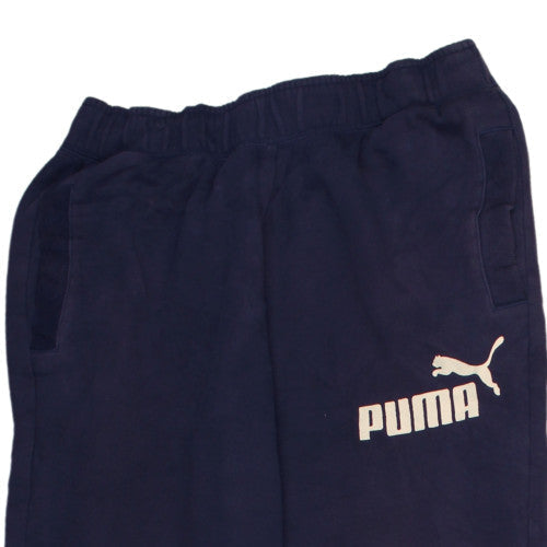 Puma Men Blue Sweatpants M Regular Fit Cotton Fleece Trousers