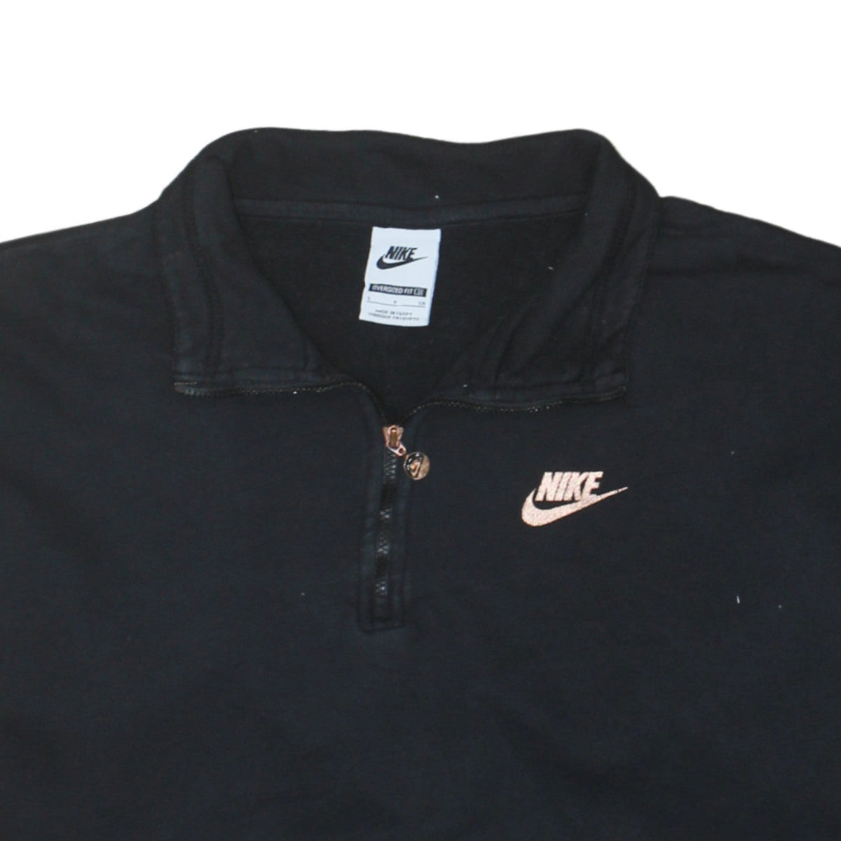 Nike Women's Black 1/4 Zip Oversized Sweatshirt Size S