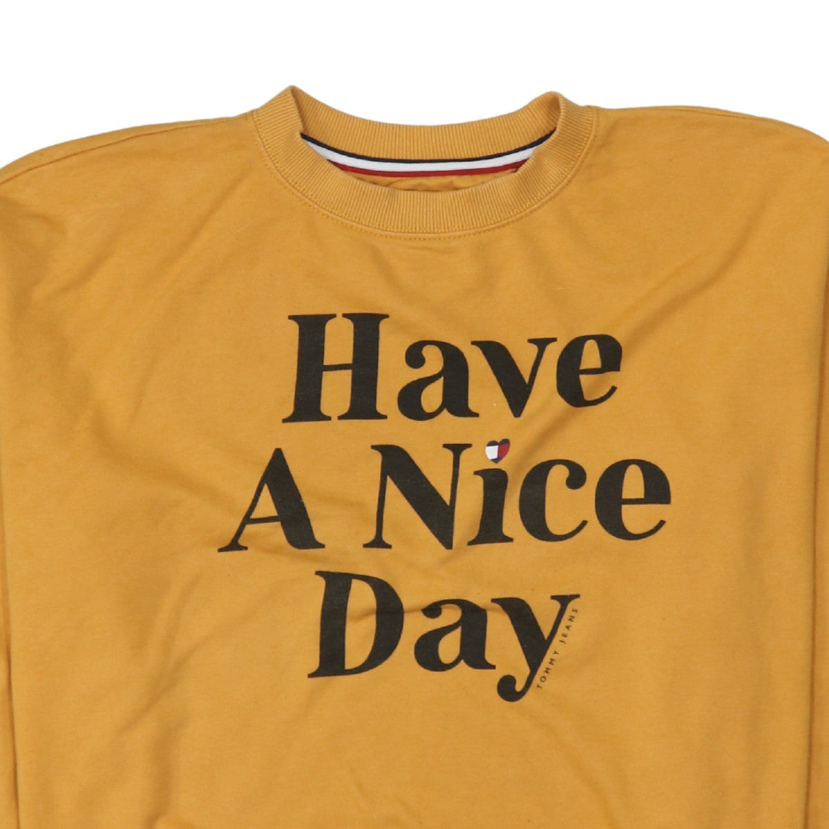 Tommy Jeans Womens Yellow Graphic Pullover Sweatshirt Size S