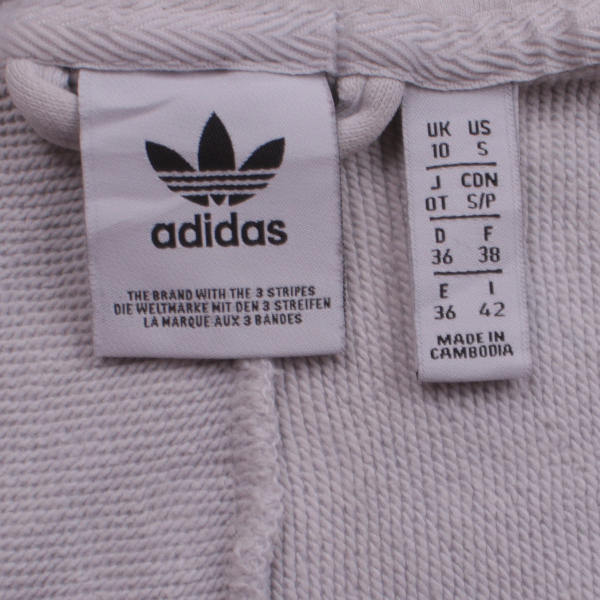Adidas Womens Grey & White Full Zip Hoodie Size 10 UK