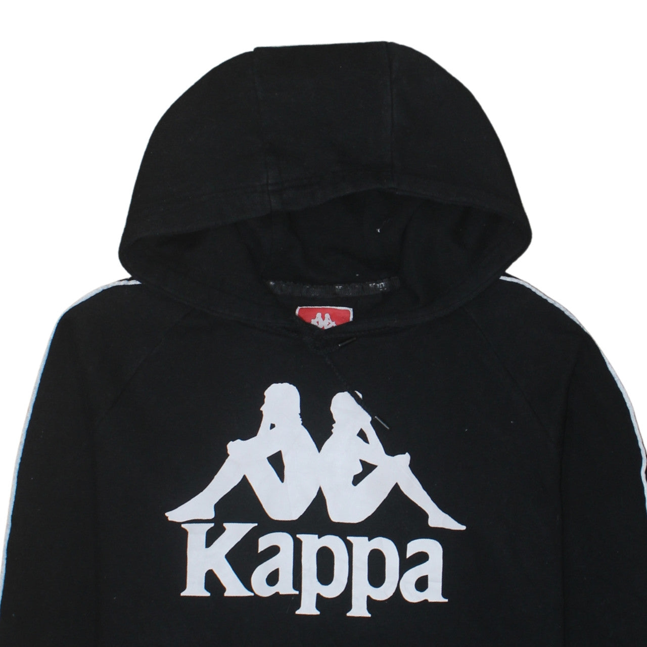 Kappa Men’s Black Large Pullover Hoodie with Logo Tape Sleeve
