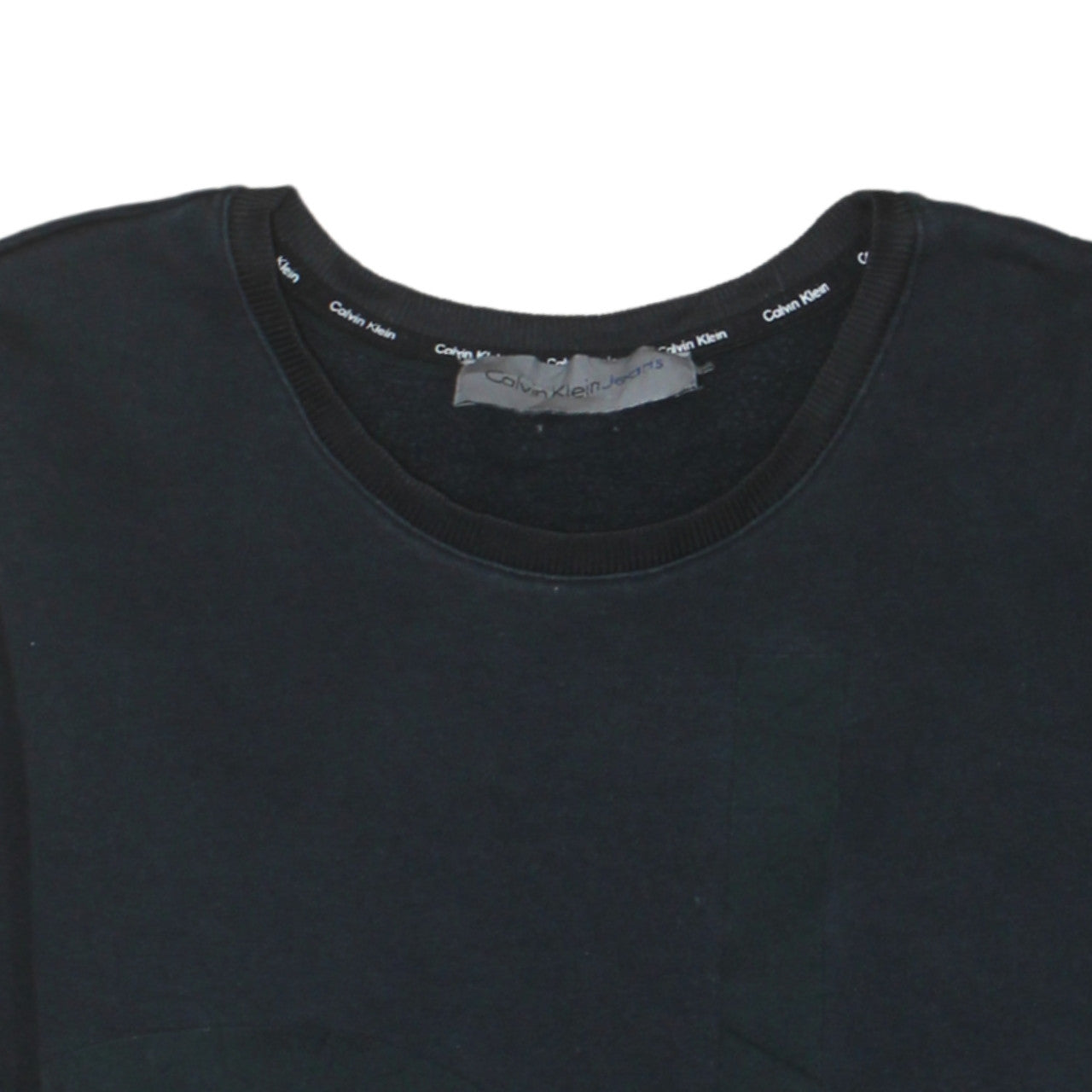 Calvin Klein Men's Black Crew Neck Graphic Logo Pullover Sweatshirt Size S
