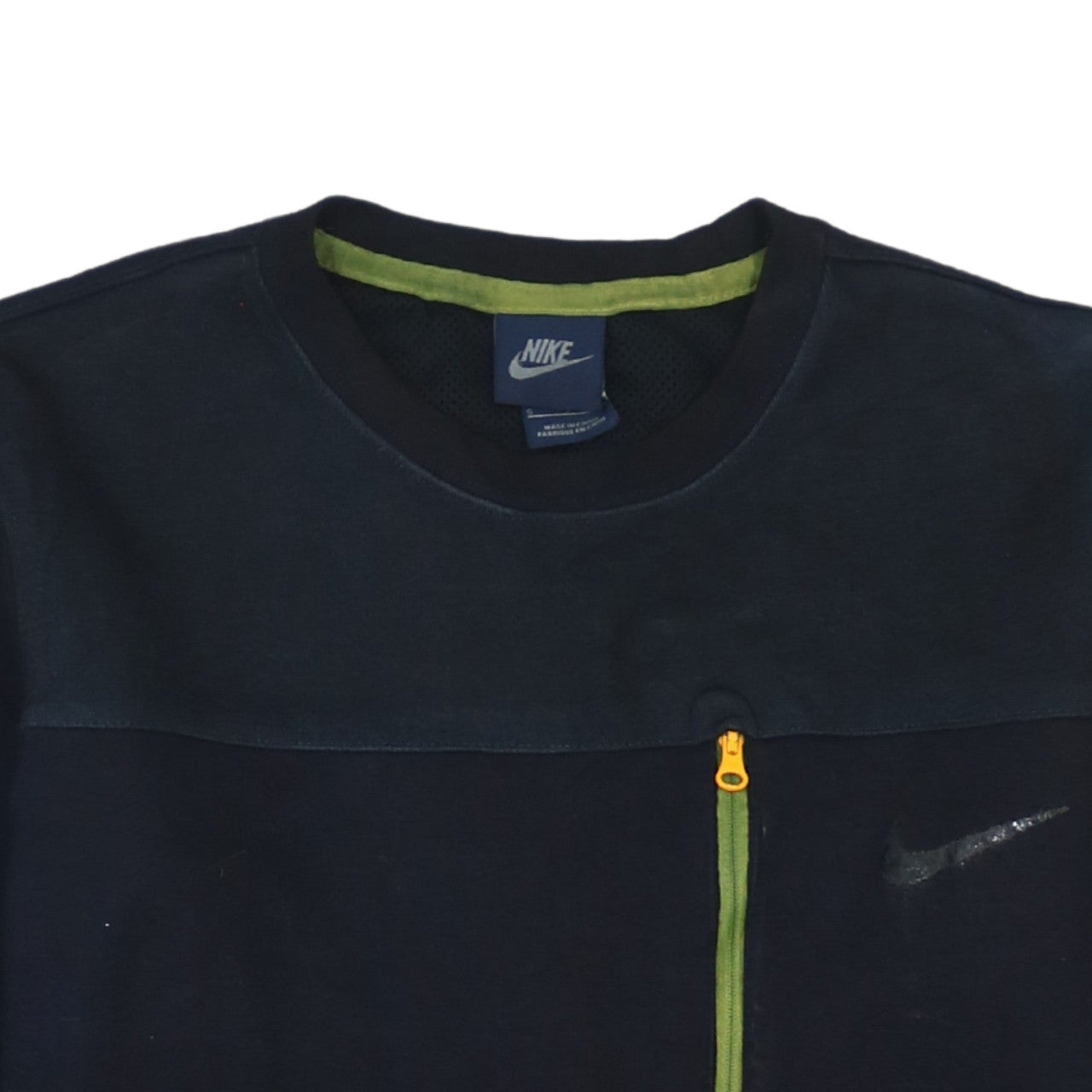 Nike Men's Black Small Pullover Crew Neck Sweatshirt with Zip Pocket