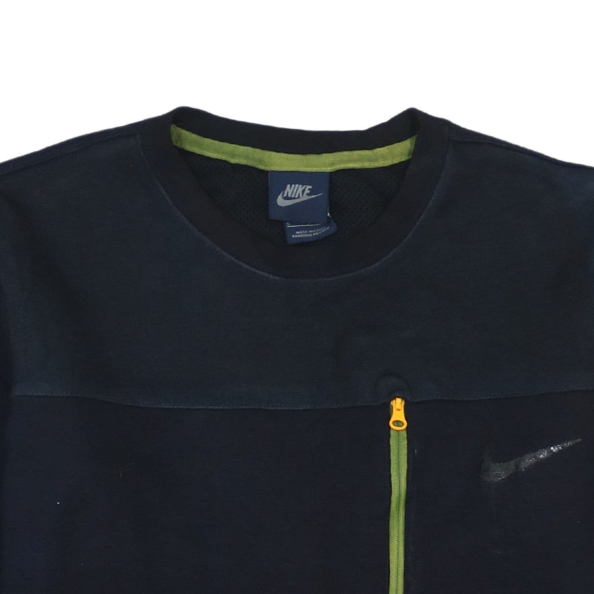 Nike Men's Black Small Pullover Crew Neck Sweatshirt with Zip Pocket