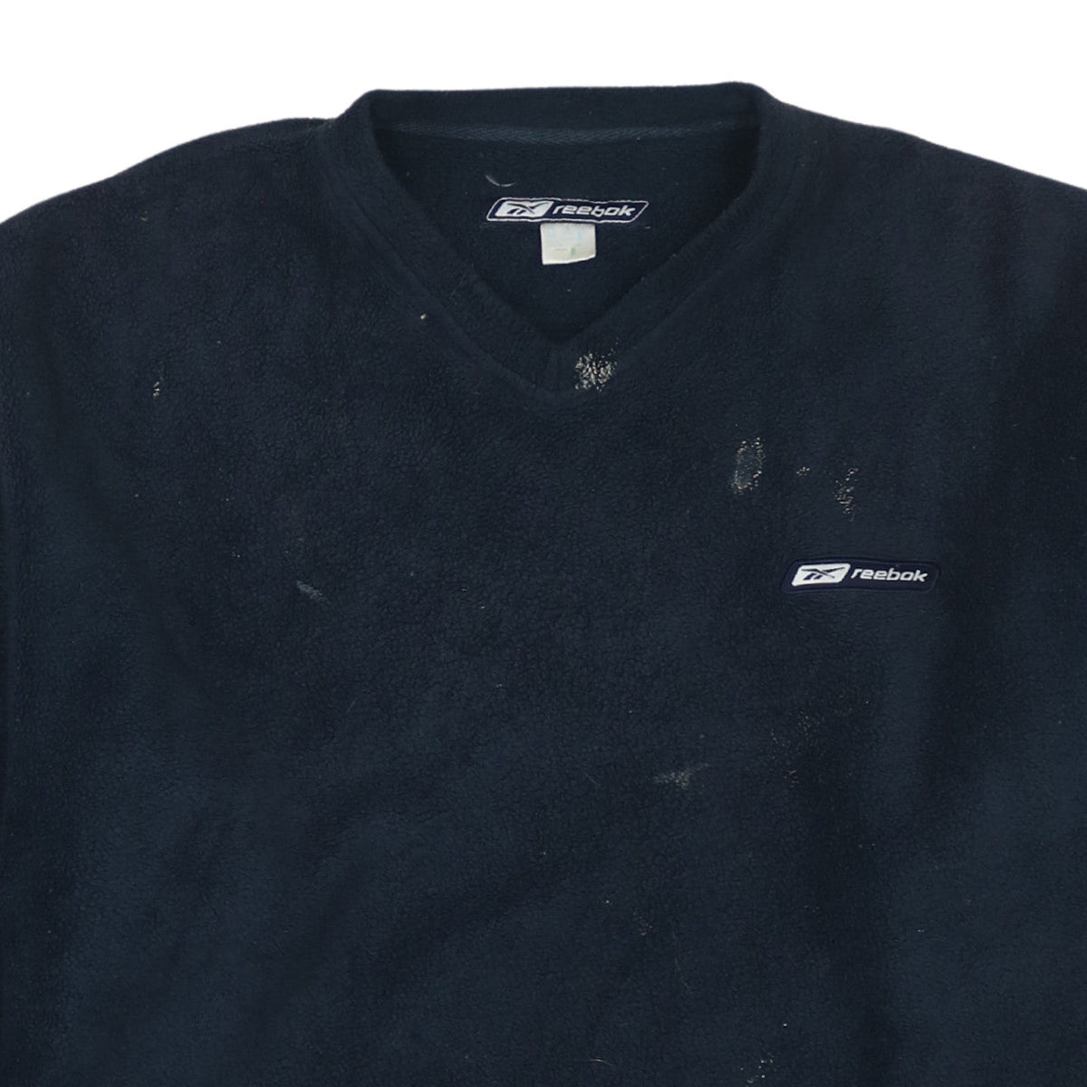 Reebok Mens Blue Fleece V-Neck Pullover Sweatshirt Size L