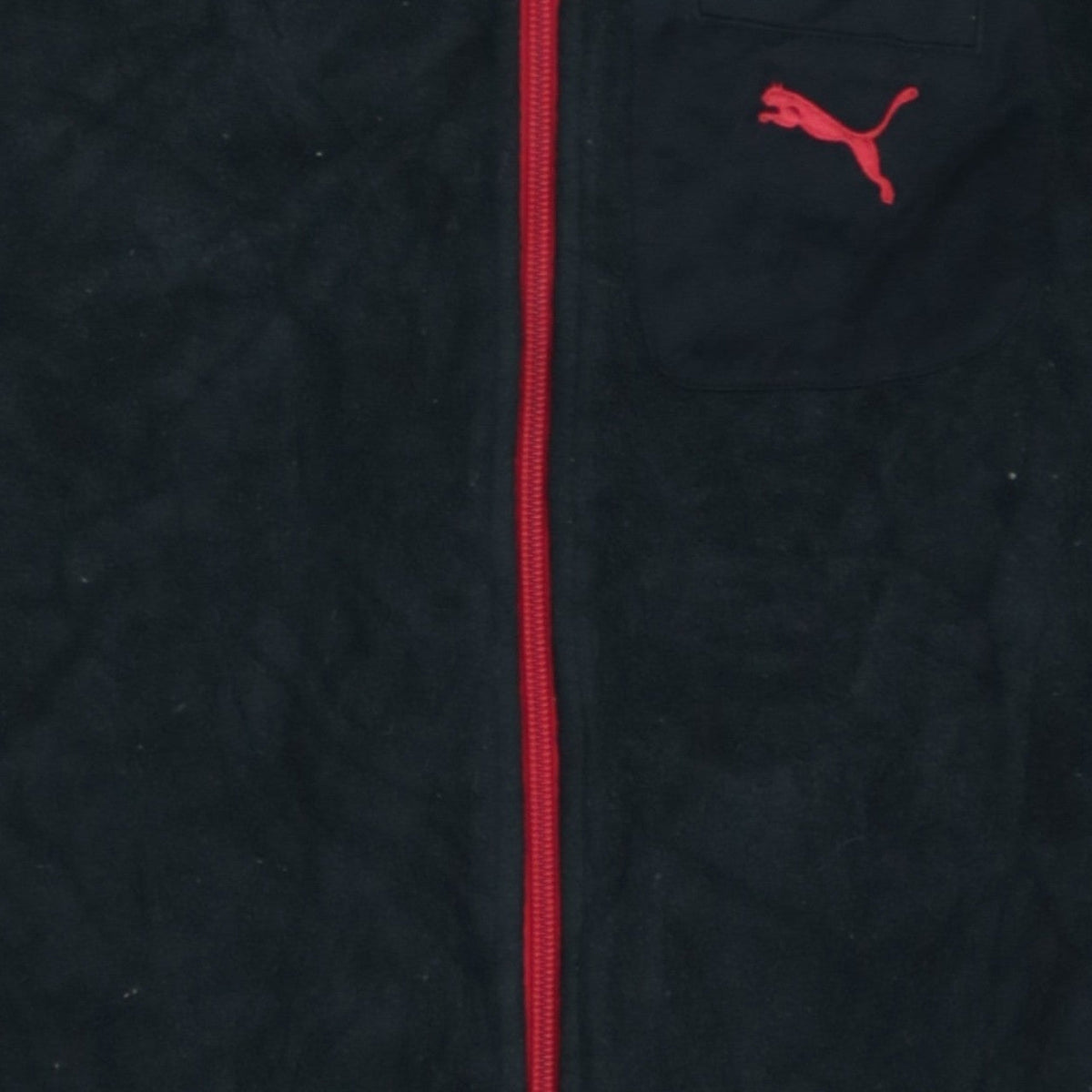 Additional view of Puma boys’ black red fleece full zip track jacket, size 12, years