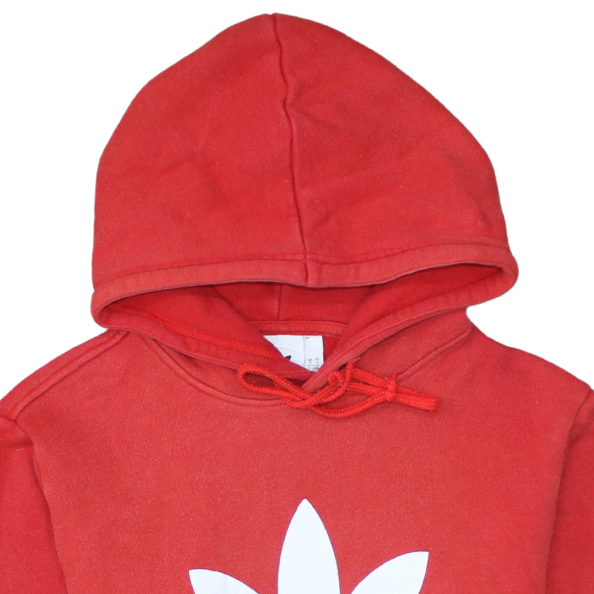 Adidas Mens Red Pullover Hoodie Size S Logo Fleece Sweatshirt