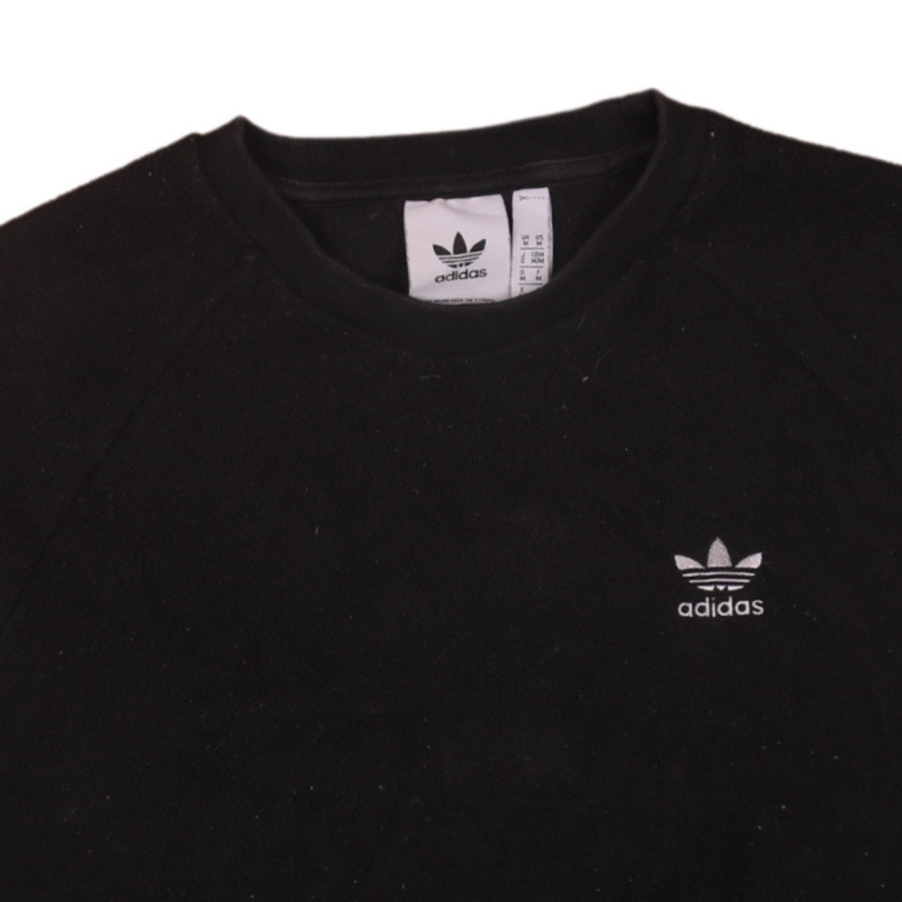 Adidas Mens Black Trefoil Logo Crew Neck Sweatshirt M