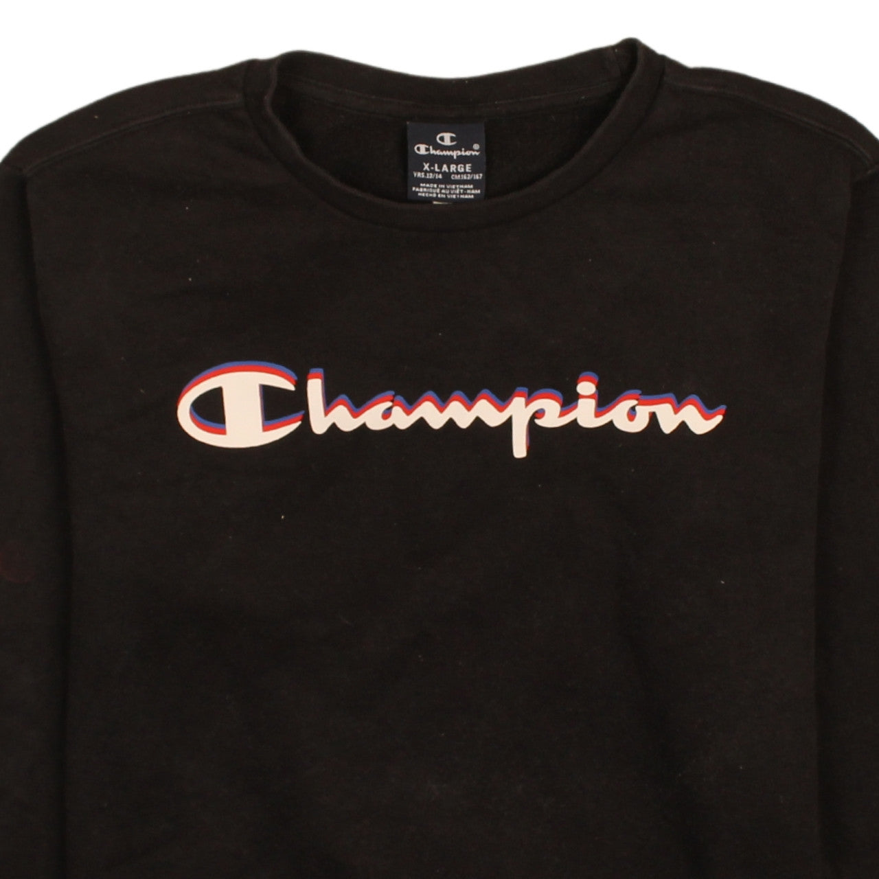 Champion Boys Black Pullover Sweatshirt 13-14 Years Logo Fleece Top