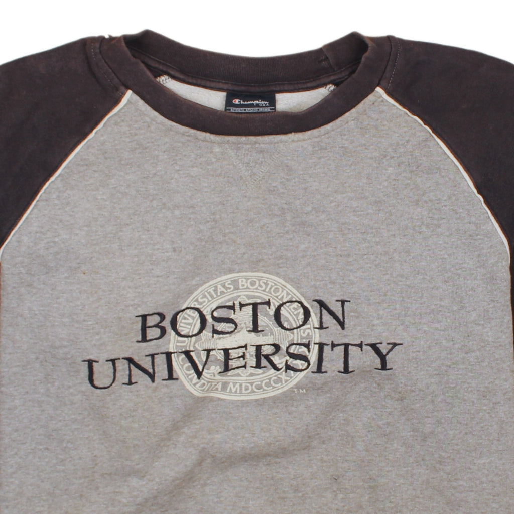 Champion Mens Grey & Black Boston University Pullover Sweatshirt L