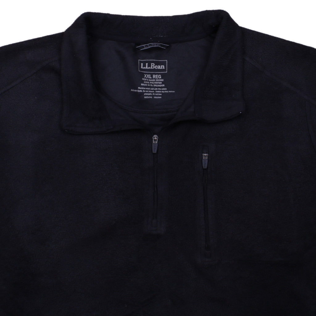 L.L.Bean Men's Black 2XL Fleece Pullover Quarter Zip Sweatshirt