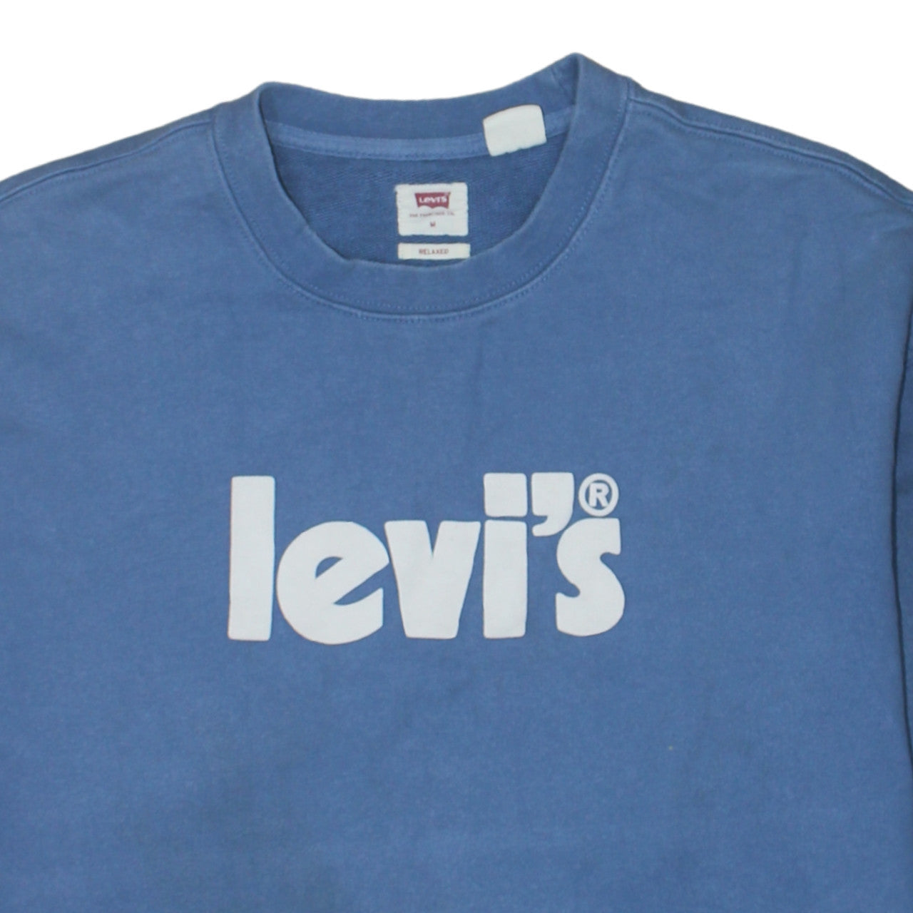 Levi's Men's Blue Relaxed Fit Logo Crew Neck Sweatshirt Medium