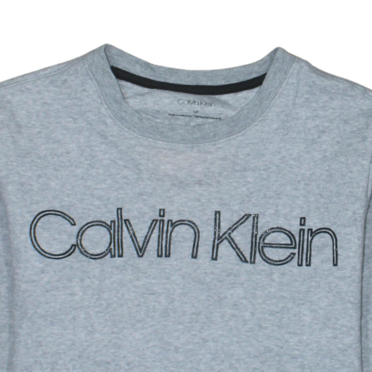Calvin Klein Men's Grey Logo Pullover Sweatshirt Size S