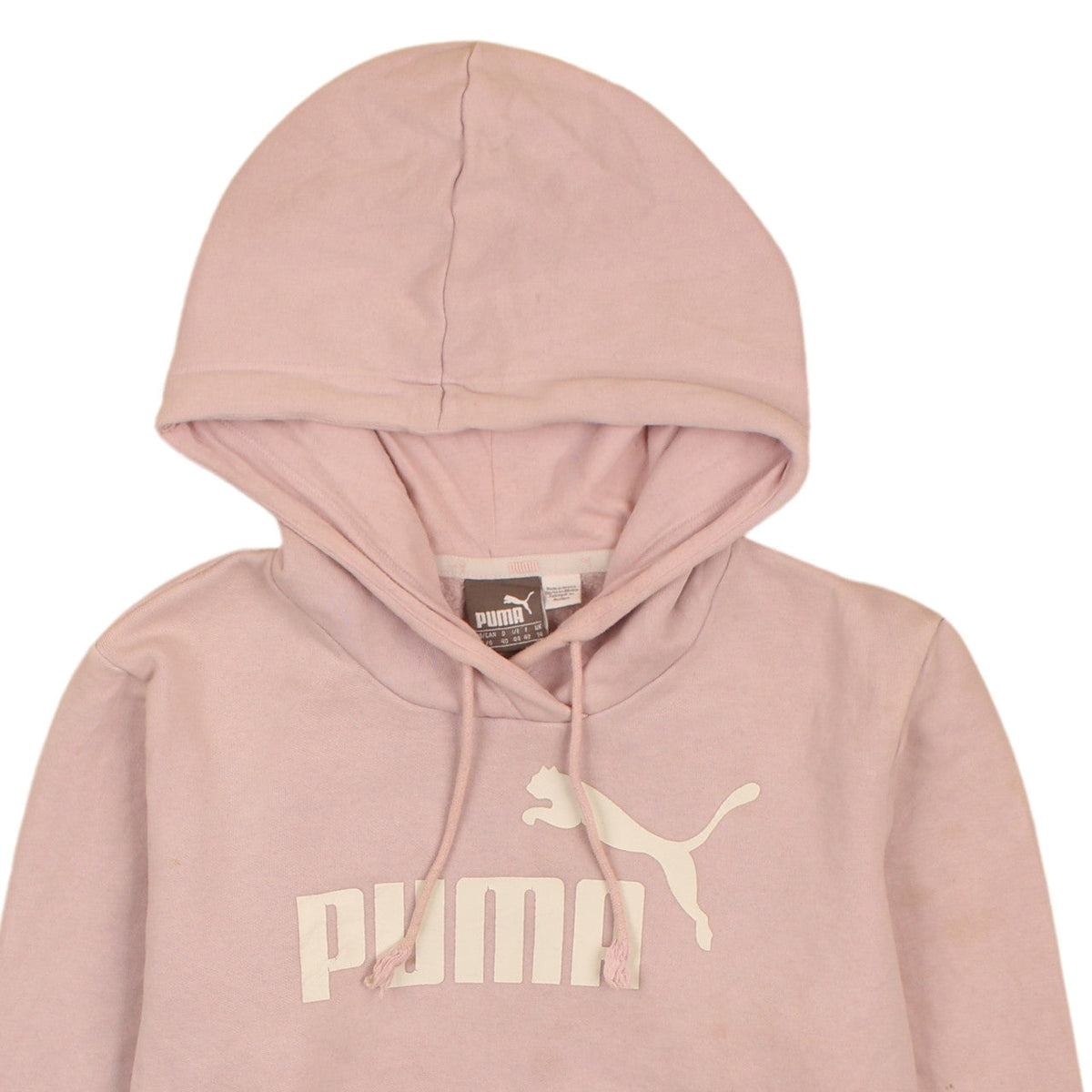 Puma Women Pink Logo Pullover Hoodie Size 14 Cotton Blend