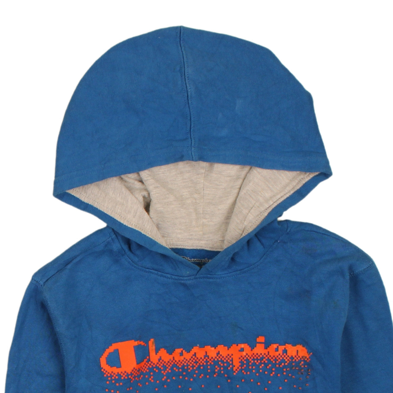 Champion Boys Blue L Pullover Hoodie with Graphic Logo Print
