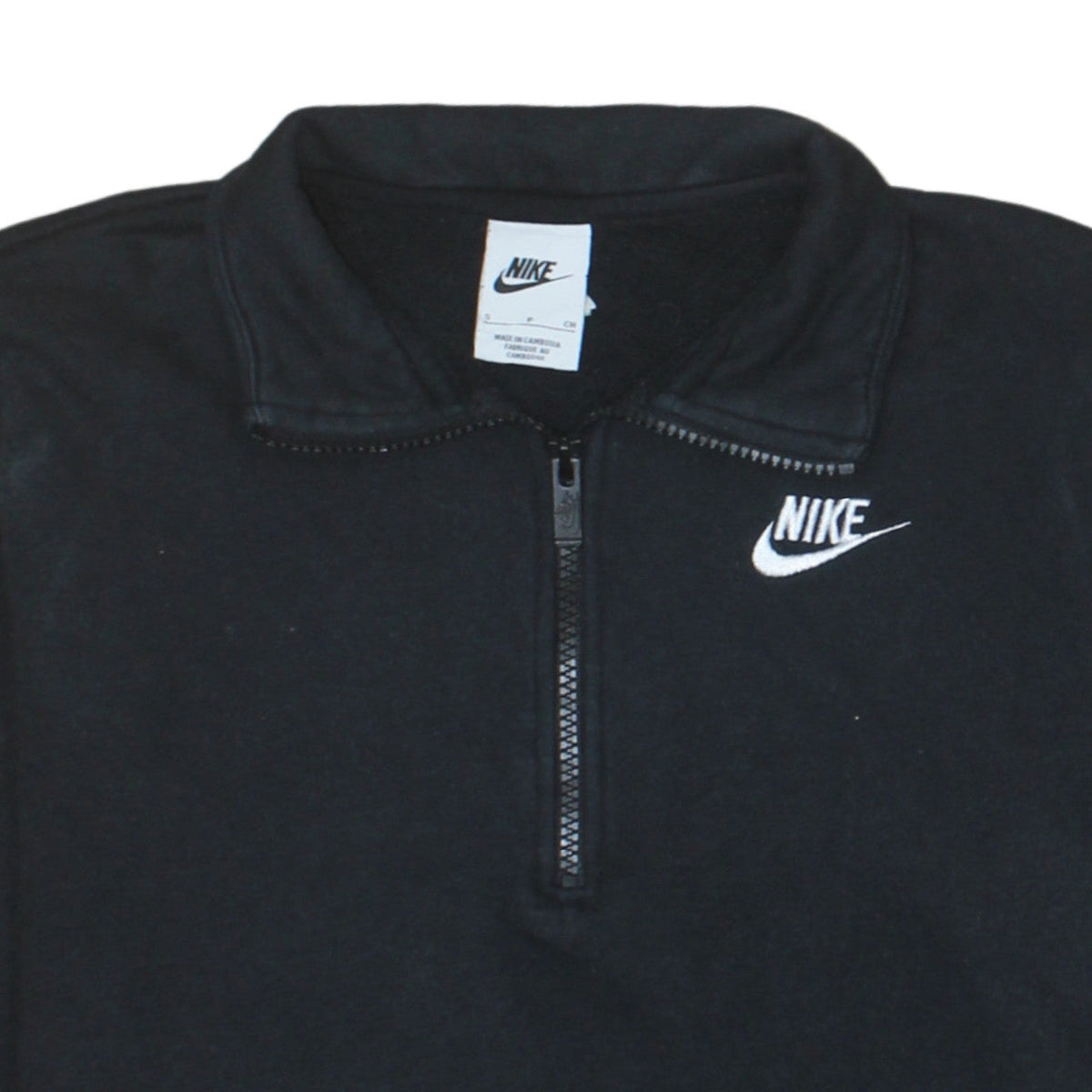 Nike Women's Black Small 1/4 Zip Fleece Sweatshirt