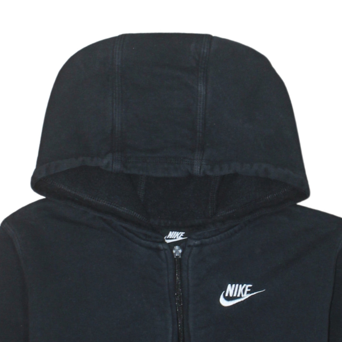 Nike Boys Black Full Zip Hoodie XL 158–170cm Fleece Casual Sweatshirt