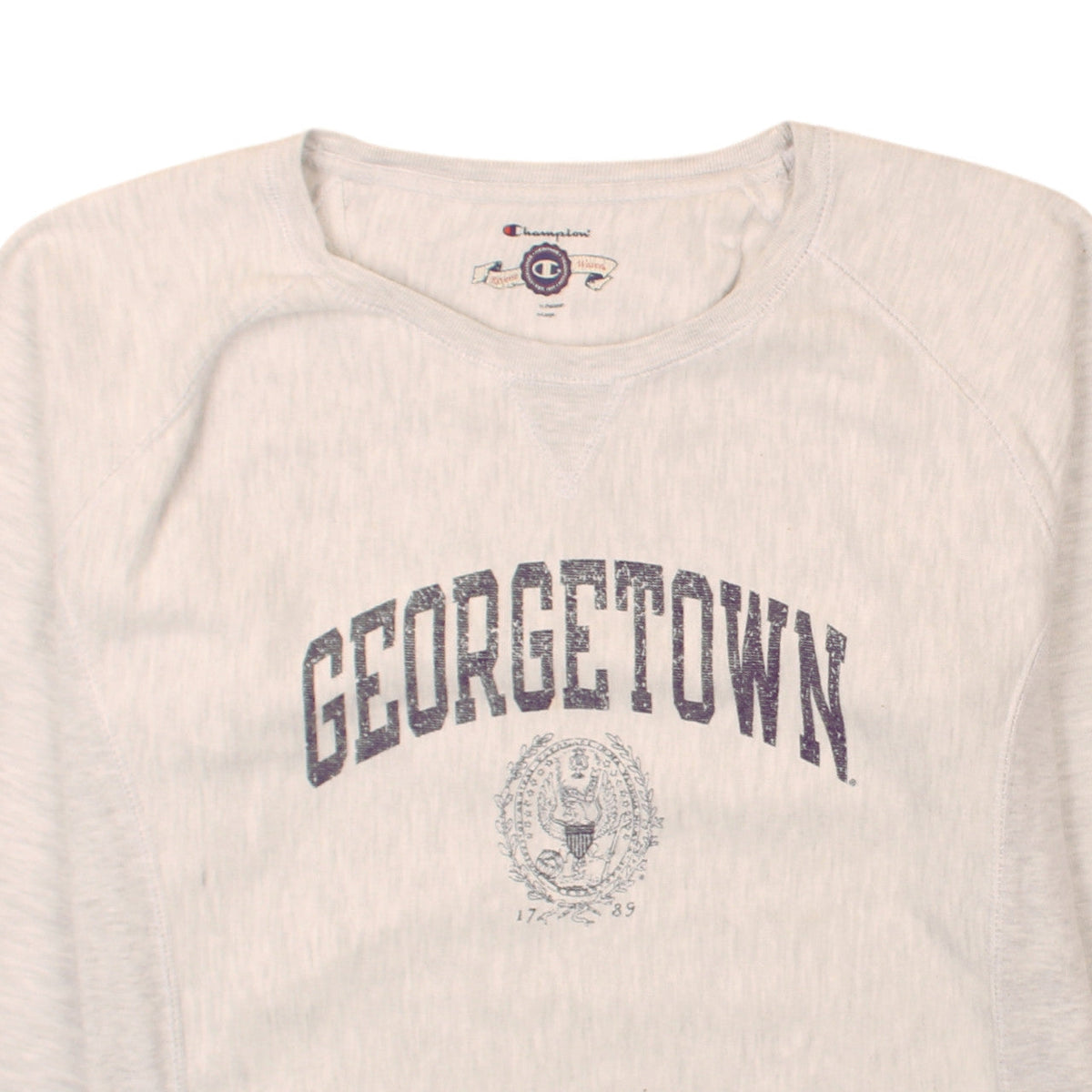 Champion Men's Grey Georgetown Reverse Weave Sweatshirt Size L