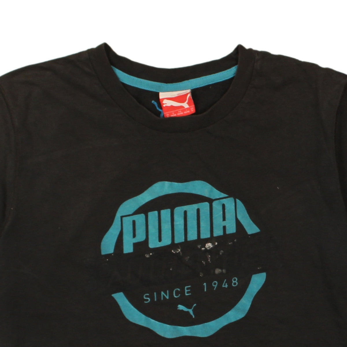 Puma Men's Black Short Sleeve Graphic Logo T-Shirt Size S