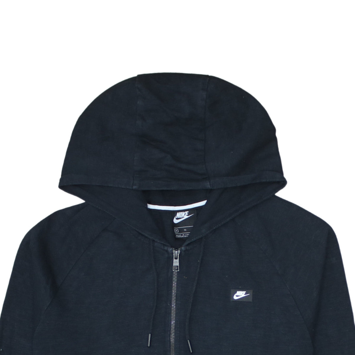 Nike Men’s Black Full Zip Hoodie XL Cotton Logo Sportswear