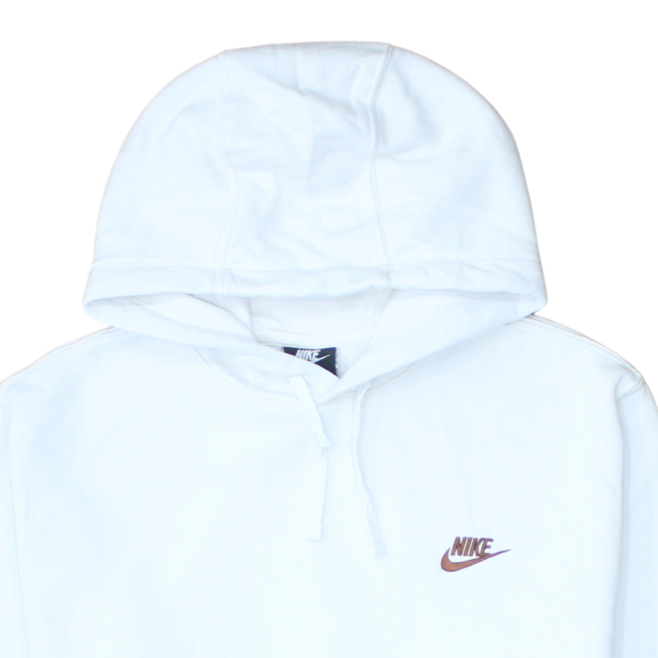 Nike Men's White L Pullover Hoodie Fleece Logo Sweatshirt