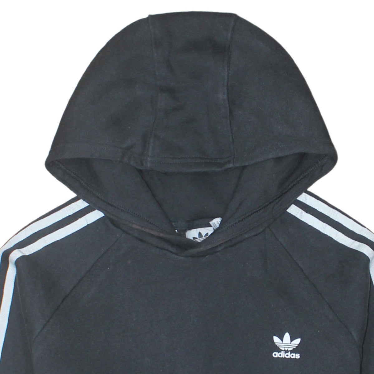 Adidas Boys Black Colourblock Pullover Hoodie Size 14-15 Years