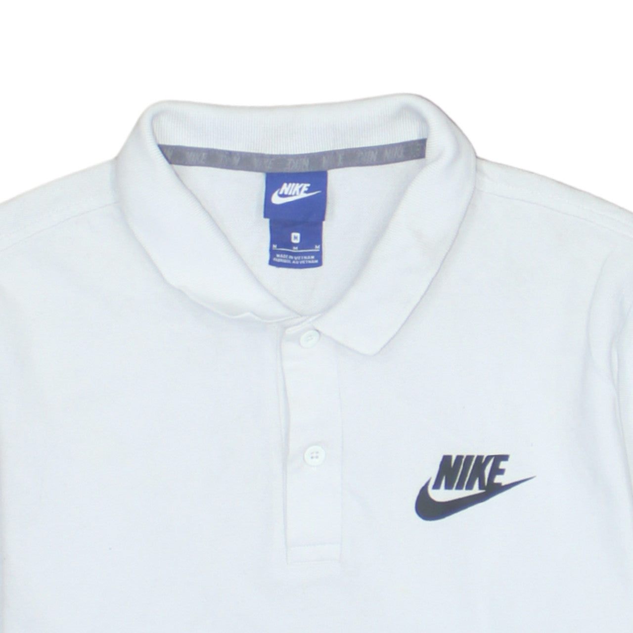 Nike Men's White Colourblock Cotton Polo Shirt Size M