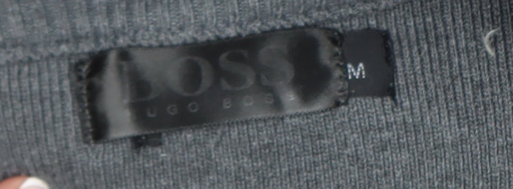 Hugo Boss Men's Grey 1/2 Zip High Neck Knit Sweatshirt Size M