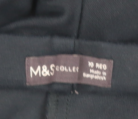 Marks & Spencer Women Black Size 10 Regular Stretch Leggings