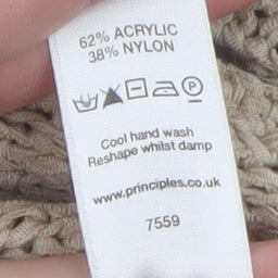 Principles Women’s Beige Open Knit Long Sleeve Cardigan Size 12