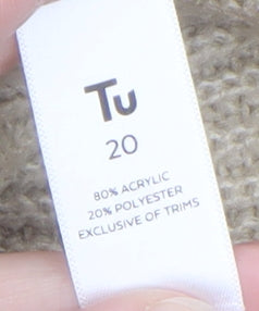 Tu Women’s Beige Cable-Knit Button Cardigan Size 20