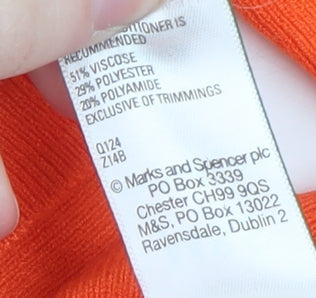 Marks and Spencer Women Orange XL Button Shoulder Long Sleeve Jumper