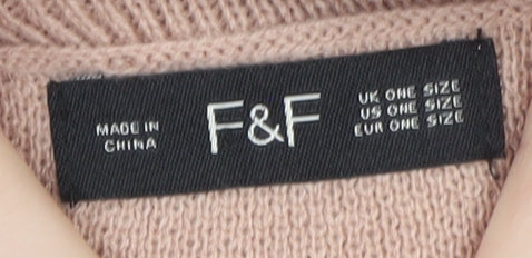 F&F Women’s Beige Roll Neck Cape Style One Size Jumper
