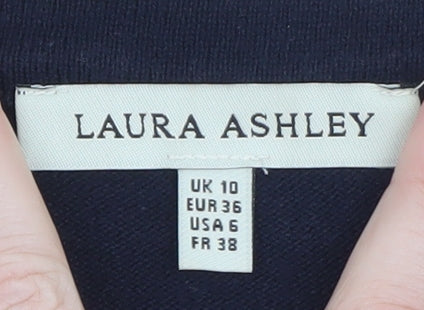 Laura Ashley Women’s Blue Striped Nautical Anchor Jumper UK 10