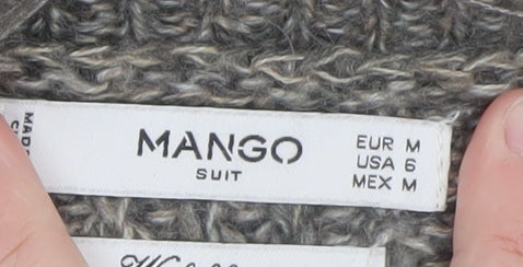 Mango Men Grey Chunky Wool Blend Crew Neck Pullover Jumper M