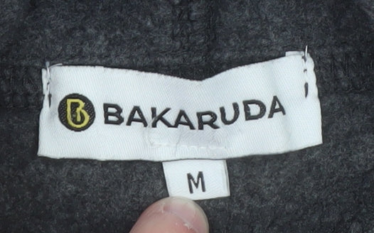 BAKARUDA Men's Black Graphic Pullover Hoodie Size M