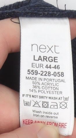 Next Women Black Large Long Sleeve Cardigan Knit Acrylic Blend