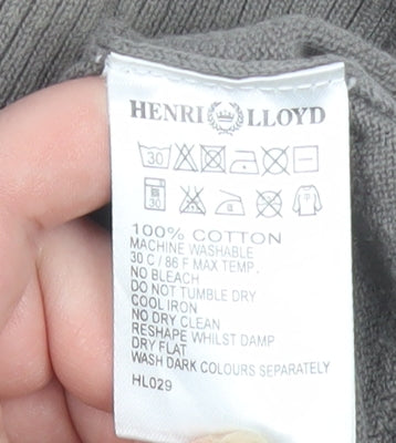Henri Lloyd Men’s Grey Cotton Full Zip Knit Jacket Size L