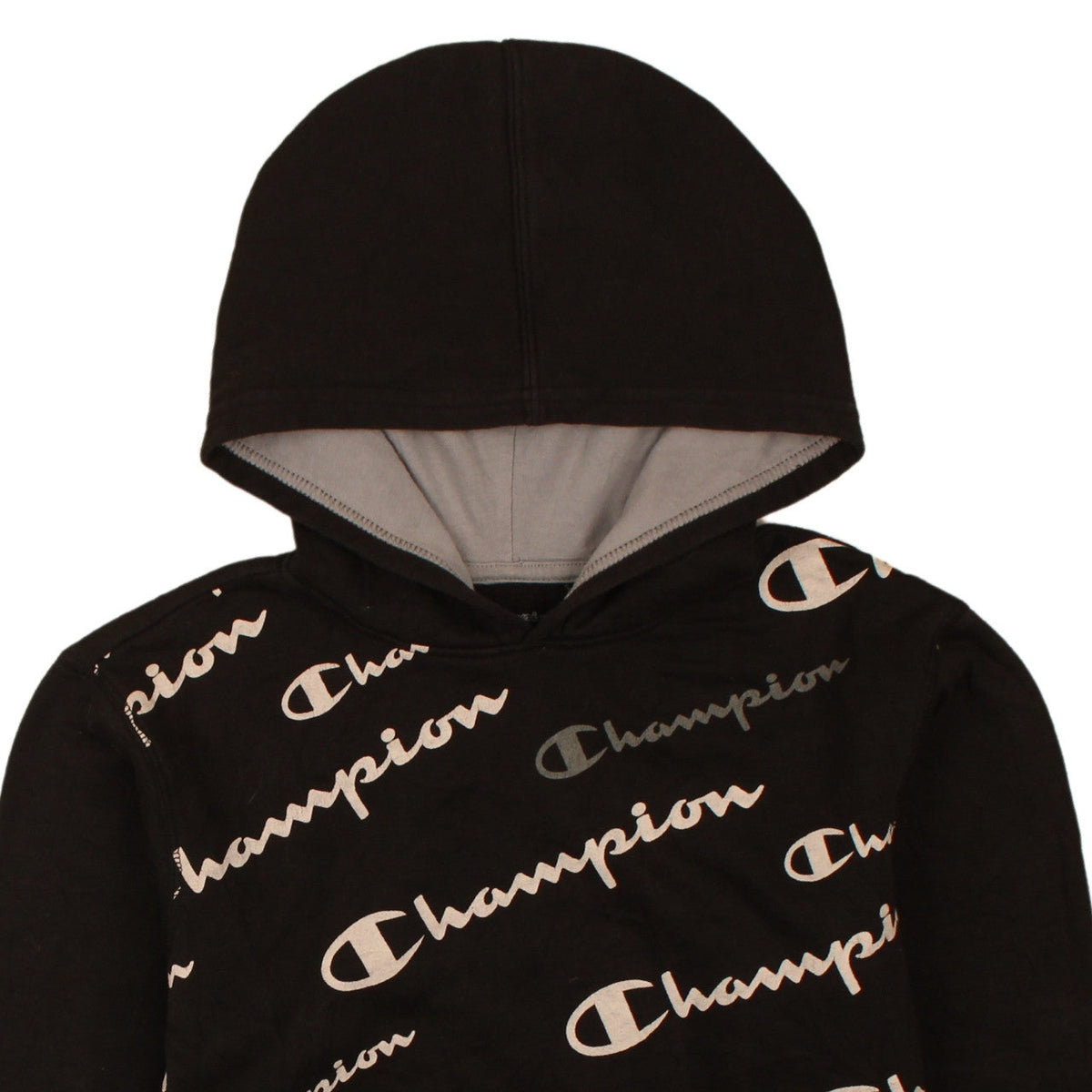 Champion Boys Black XL Pullover Fleece Hoodie with Logo Print