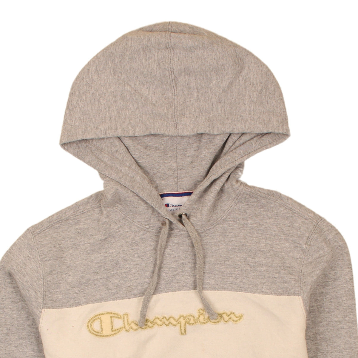 Champion Womens XS Colourblock Grey Pink Pullover Hoodie