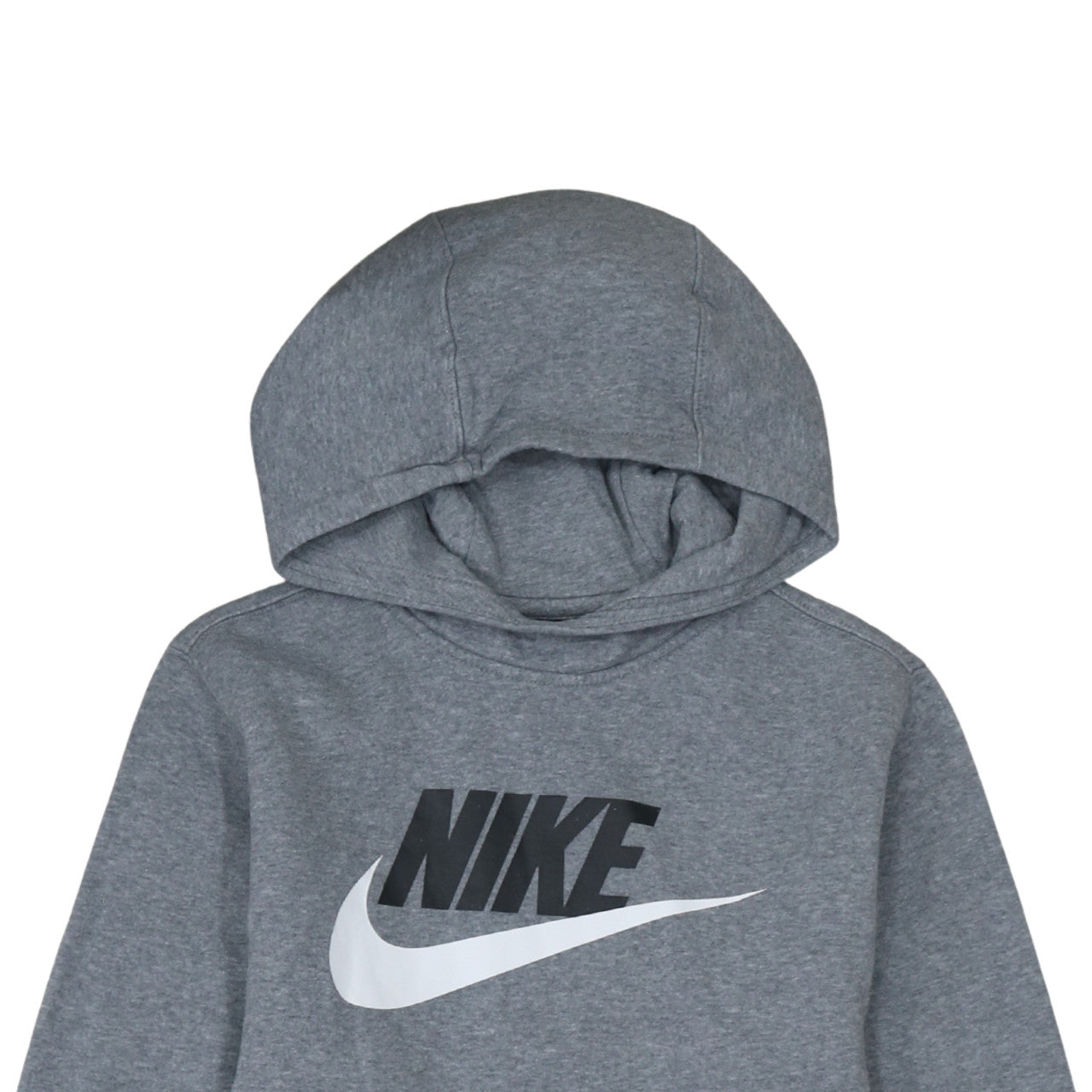 Nike Boys Grey XL Pullover Hoodie with Logo Print Fleece Sweatshirt