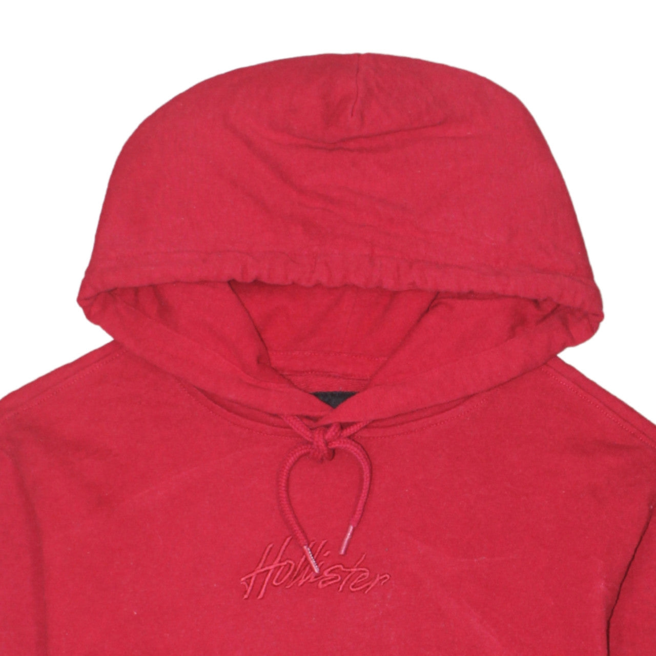 Hollister Mens Red XS Pullover Hoodie Logo Knit Cotton Blend