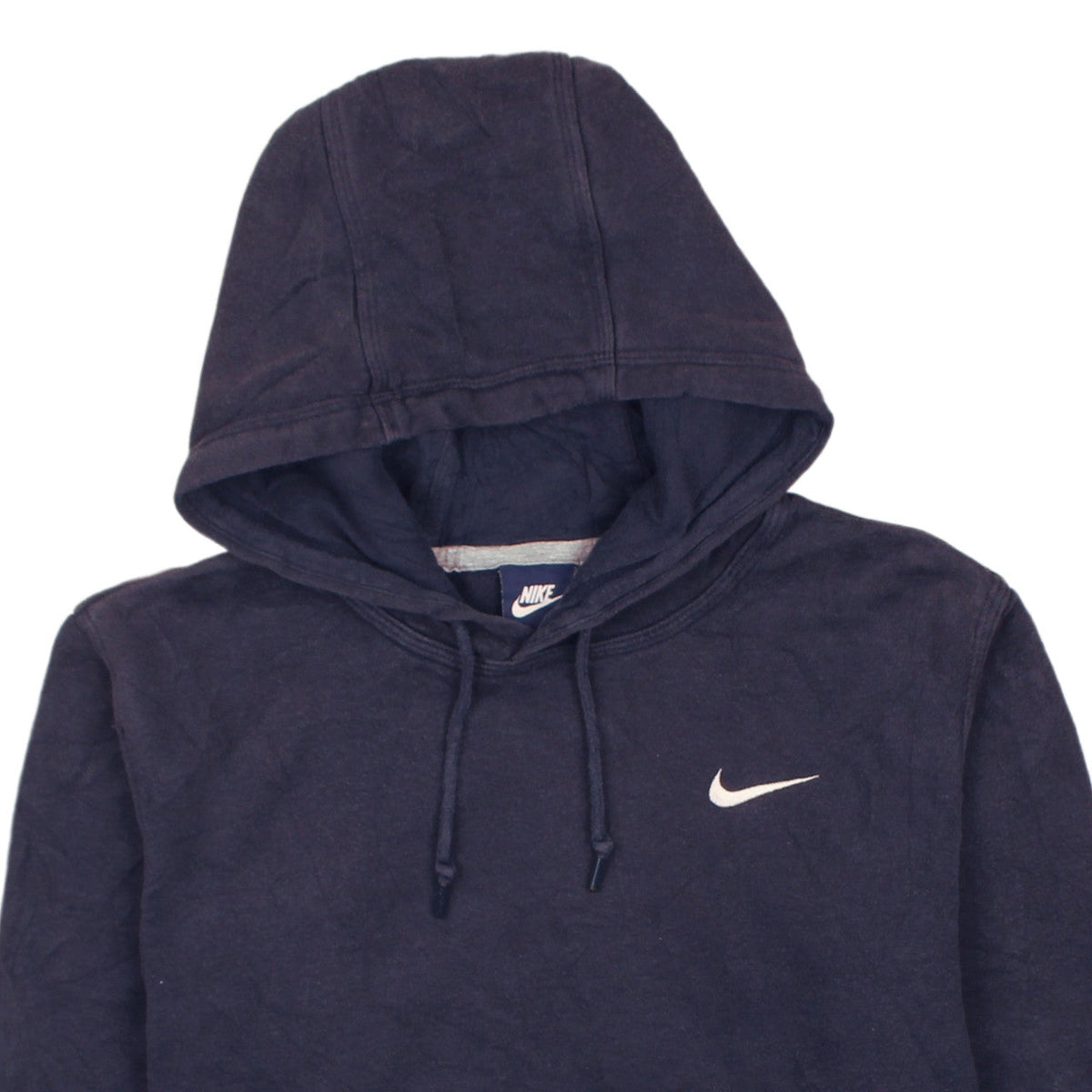 Nike Men's Blue Small Pullover Hoodie with Logo and Drawstring