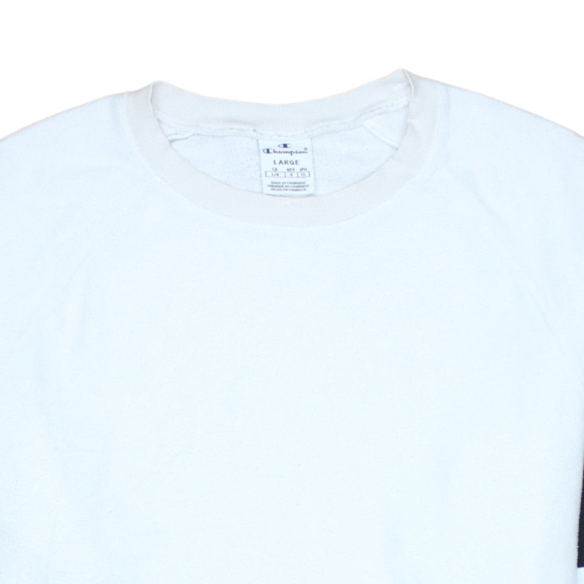 Champion Women's White Crew Neck Sweatshirt Large Logo Sleeve Detail