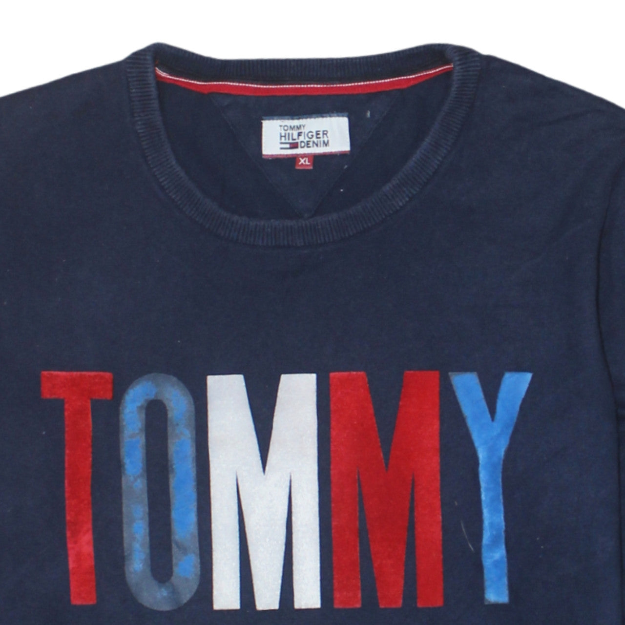 Tommy Hilfiger Men's Blue XL Pullover Sweatshirt Crew Neck Logo