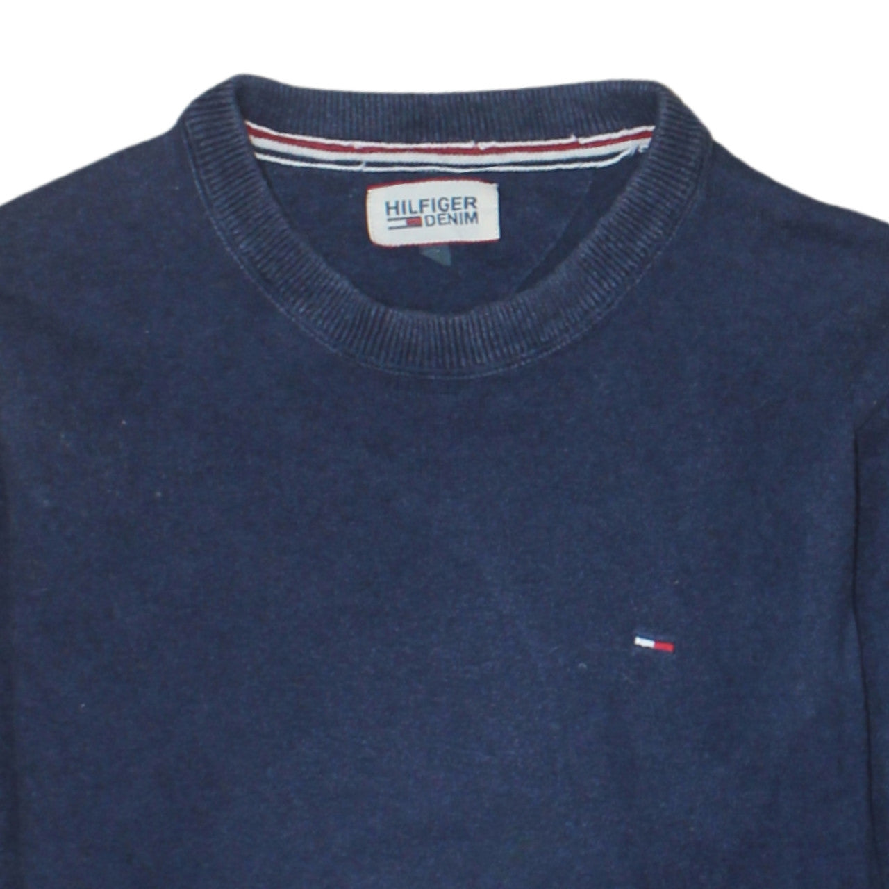 Tommy Hilfiger Men's Blue Crew Neck Cotton Pullover Jumper M