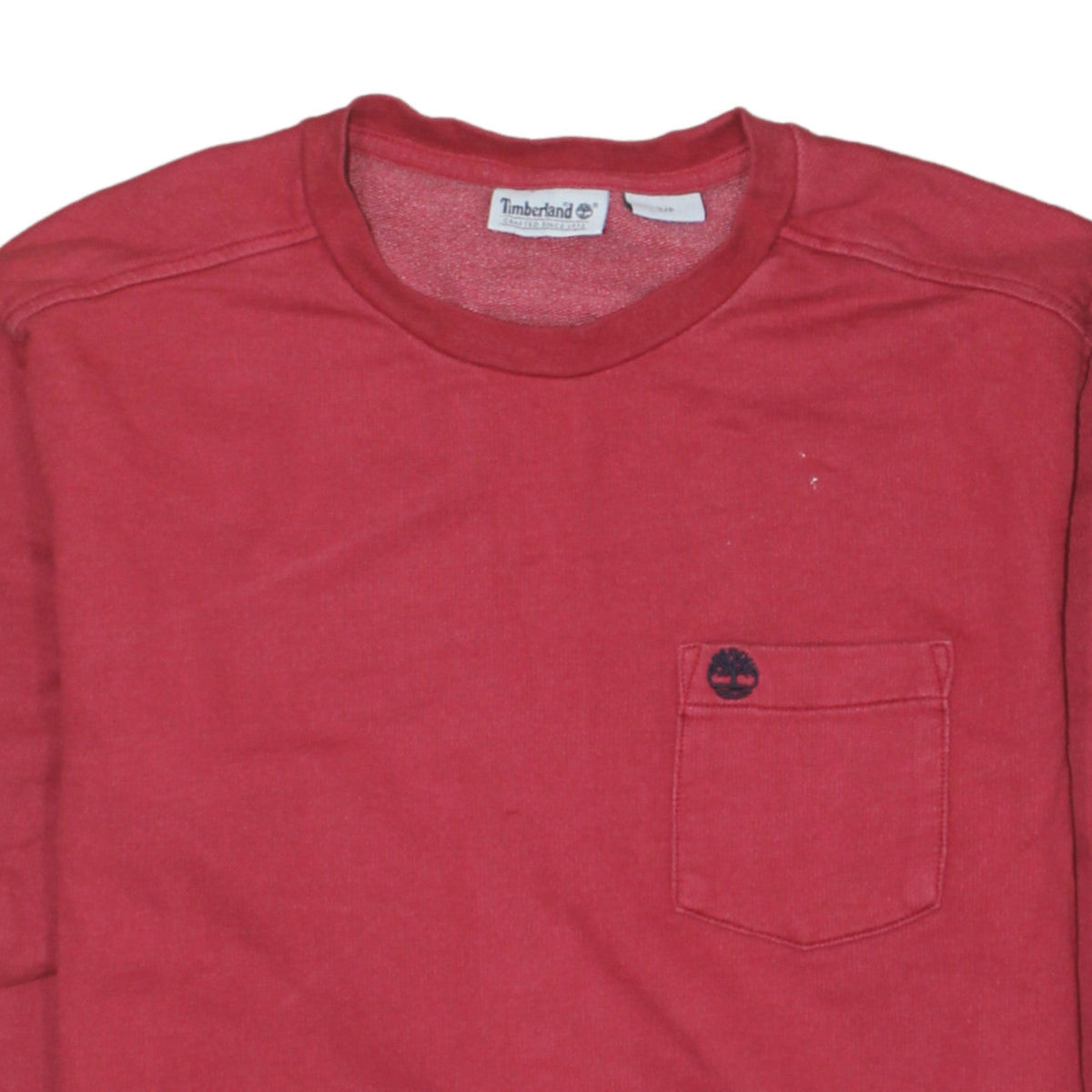 Timberland Men’s Red Crew Neck Cotton Pullover Sweatshirt Size M