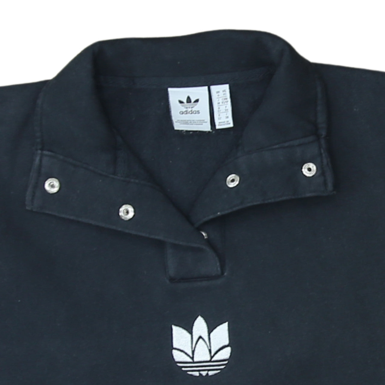 Adidas Womens Black XS Pullover Sweatshirt with Logo and Stripes