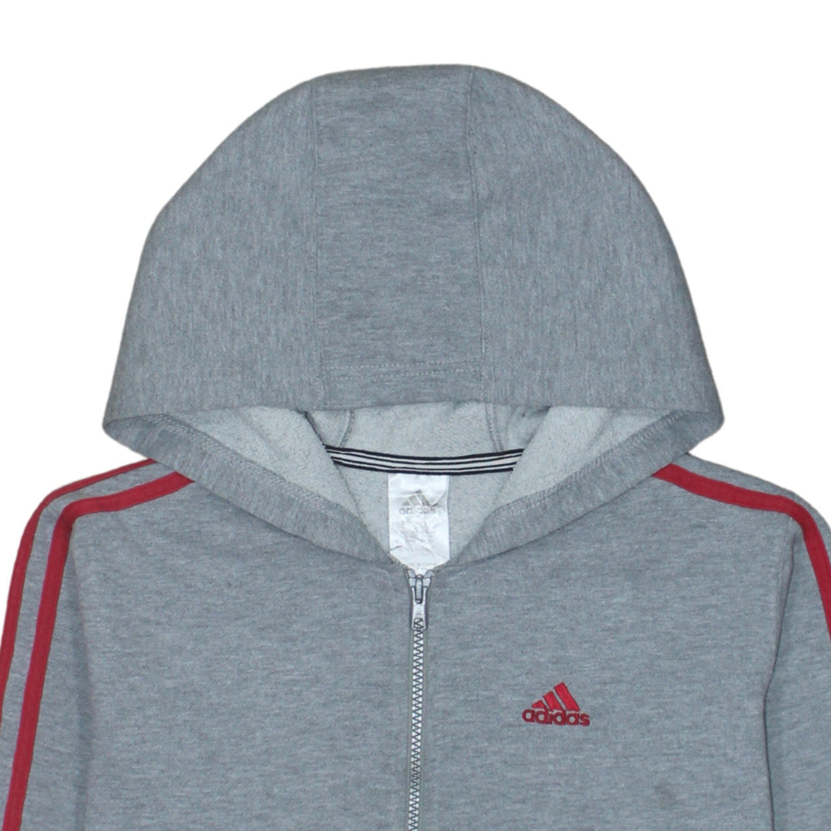 Adidas Boys Grey Full Zip Hoodie Size 10 Years Classic Sportswear